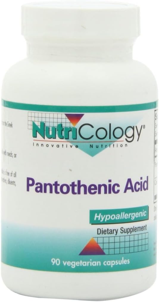 Nutricologie Acide pantothénique - Vitamine B5 pour les hommes et les femmes, Calcium, Supplément de 500mg, Pure, Organique, Capsules végétariennes - 90 Compte