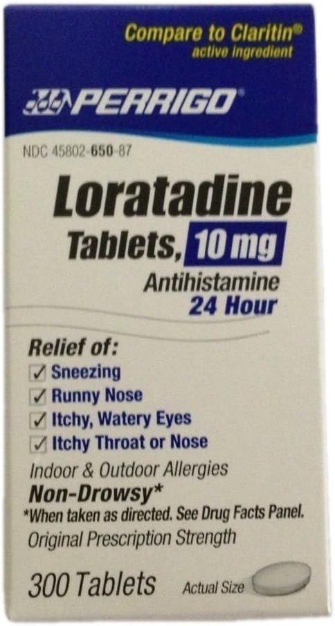 Comprimés Perrigo Loratadine, Bleu, 300 comtes