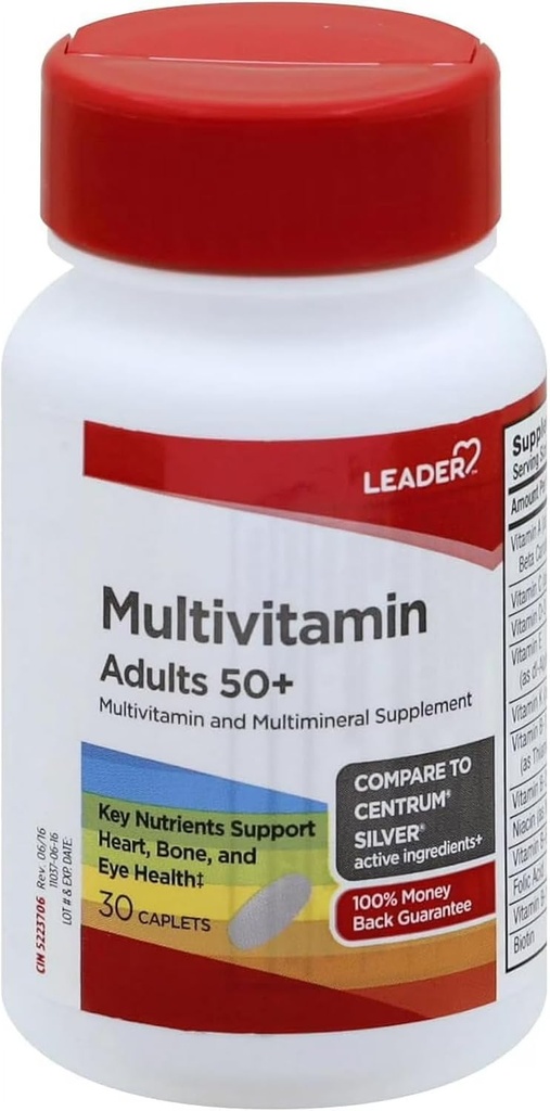 Leader Multivitamin Adult 50+ Caplets 30 ct Pack of 1
