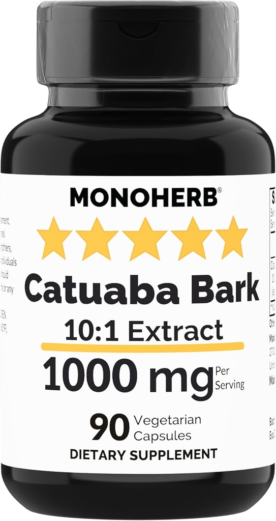 MONOHERB Catuaba Bark Extract 1000 mg - 90 capsules végétariennes