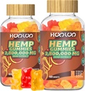 Gommies de chanvre HOOLOO pour les heures de lit et de focus plus heureux, force supplémentaire 2,800,000mg huile de chanvre infusée ours gommy fruits, sans sucre, 120ct comestibles, fabriqués aux États-Unis