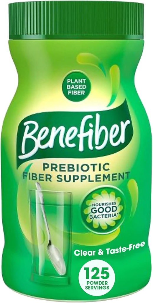 Poudre quotidienne de supplément de fibre prébiotique Benefiber pour la santé digestive, non aromatisée - 125 portions (17,6 onces)