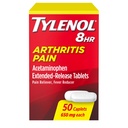 Tylenol arthrite 8 heures soulagement de la douleur comprimés à libération prolongée, 650 mg d'acétaminophène, traitement anti-douleur articulaire et réducteur de la fièvre, soulagement de la douleur orale pour l'arthrite et la douleur articulaire, 50 Compte