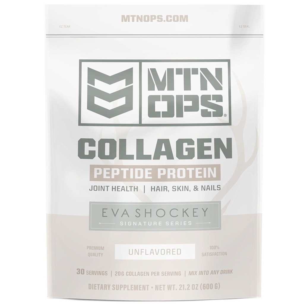 MTN OPS Collagen Peptides Protein Powder, Unflavored Bovine Collagen, 20g Protein per Serving, Zero Sugar, Paleo Friendly, Eva Shockey Signature Series, 30 Servings, 21.2 oz