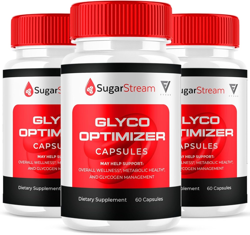 (3 Pack) Sugar Stream Glyco Optimizer Capsules, SugarStream Advanced Glyco Optimizer et Blood Support Supplément, Sugar Stream Maximum Strength Glycogen Support Formule Multivitamine (180 Capsules)