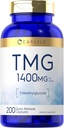 Carlyle TMG Supplement: 1400mg: 200 Triméthylglycine Capsules à libération rapide:
