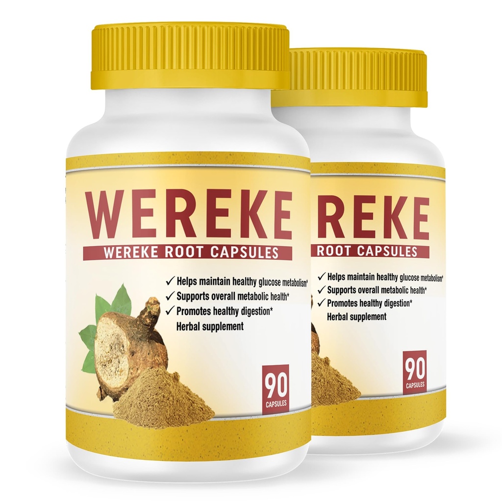 Wereke Raiz de Wereke en Capsulas. Guereque Set de 2 frascos. Réumas, Gastritis, Anti inflammatoire naturel