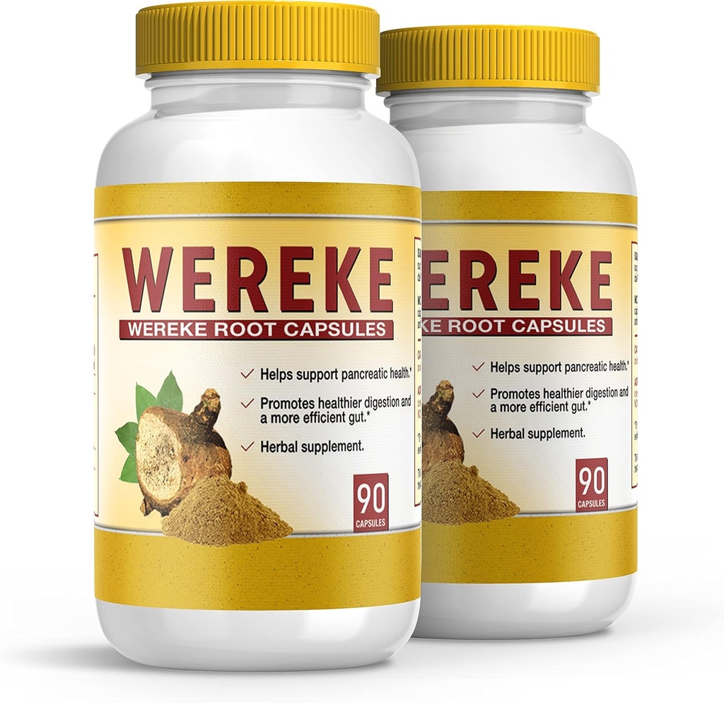 Wereke Raiz de Wereke en Capsulas. Guereque Set de 2 frascos. Réumas, Gastritis, Anti inflammatoire naturel