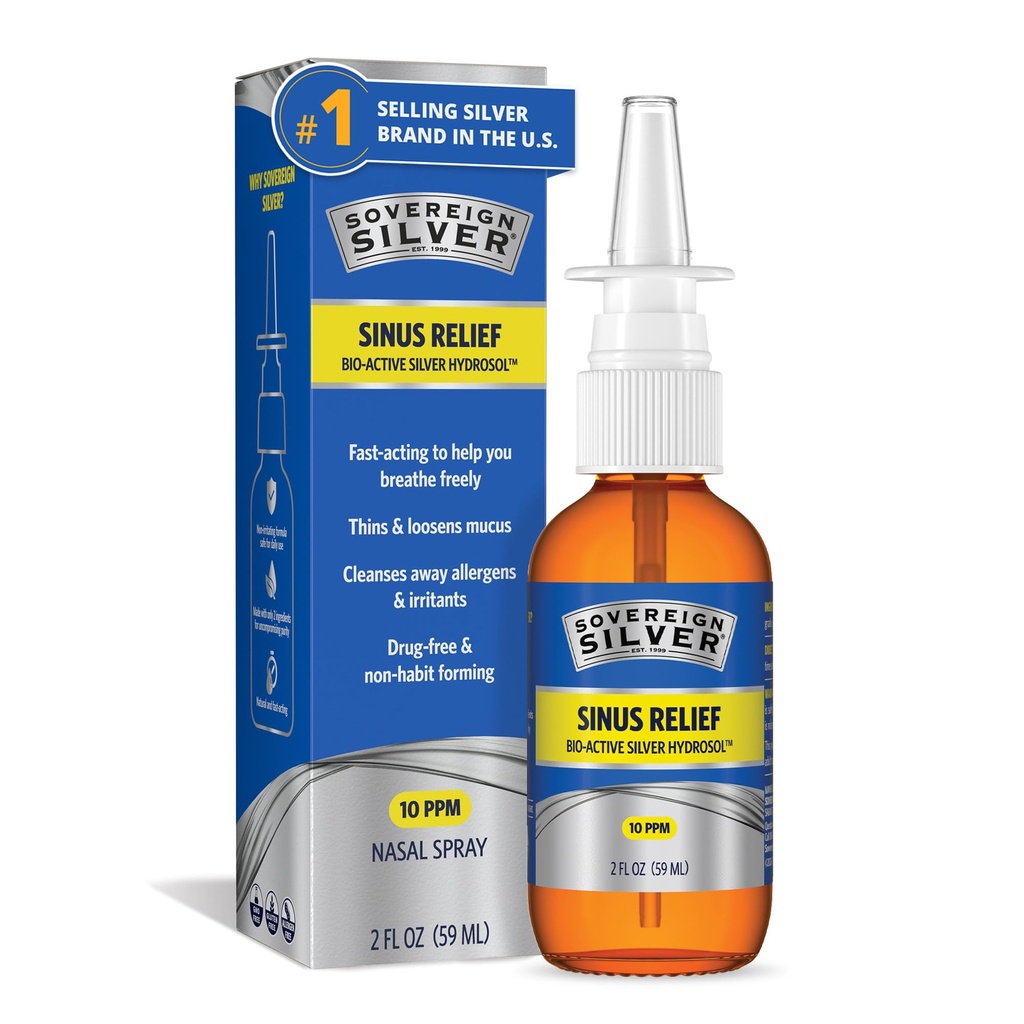 Sovereign Silver Sinus Relief Nasal Spray, 2 fl oz (59 mL)