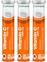 Nutrazul Vitamine C 1000 mg Comprimés effervescents- Orange 20 , (paquet de 3) , sans gluten, sans lactose, sans sucre et sans conservateur