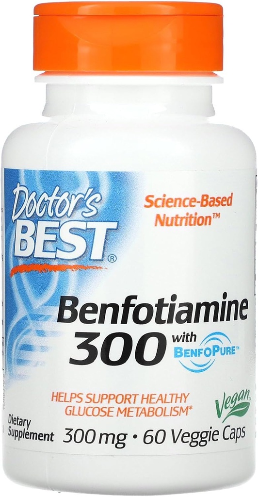 Meilleur médecin, Benfotiamine avec BenfoPure, 300 mg, 60 Veggie Caps