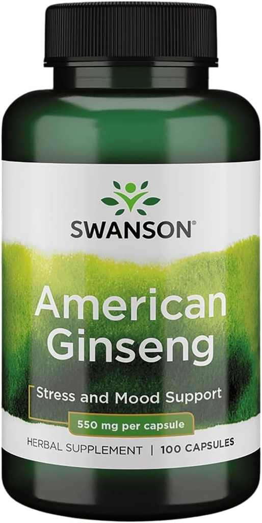 Swanson Premium Marque américaine Ginseng 550 Milligrammes 100 Capsules