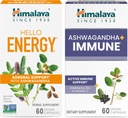 Himalaya Hello Energy with Ashwagandha for Adrenal Support & Daily Energy and & Ashwagandha +Immune with Vitamin C for Active Immune Support, 60 Capsules Each - Bundle