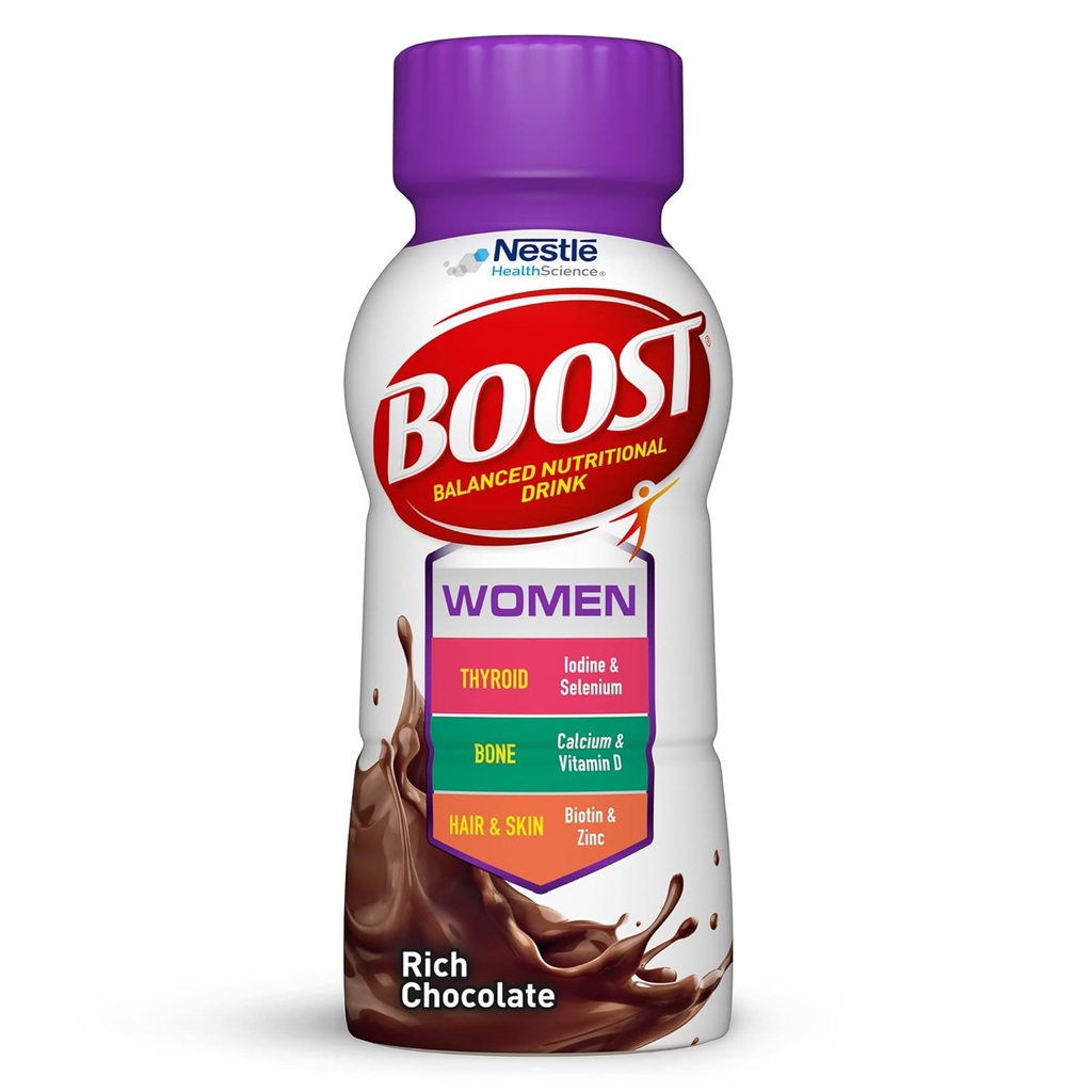 BOOST femmes équilibré boisson nutritionnelle, chocolat riche, 8 FL OZ (paquet de 6)