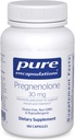 Encapsulations pures Pregnénolone - 30 mg - Support hormonal - Support mémoire et supplément cérébral - Sans gluten et végétalien - 180 capsules