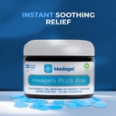 Hexagels Plus Aloe Vera - Plaquettes hydrogel de guérison avancées pour la prévention des brûlures et les soins apaisants - Protection des pieds, des talons, des orteils et des chevilles, pack de 200, 1 pouce, par Medagel, sans paraben