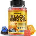 Huile de graines noires et Gommies de miel - Huile de graines noires 500mg avec biotine, extrait d'Ashwagandha, extrait de curcuma, vitamine C et B6 - supporte l'immuno & digestion