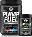 PMD Sports Ultra Pump Fuel Insanity - Pre Workout - Cherry Bombsicle (30 Servings) Sports Omega Cuts Elite Thermogenic Fat Burner (90 Softgels)