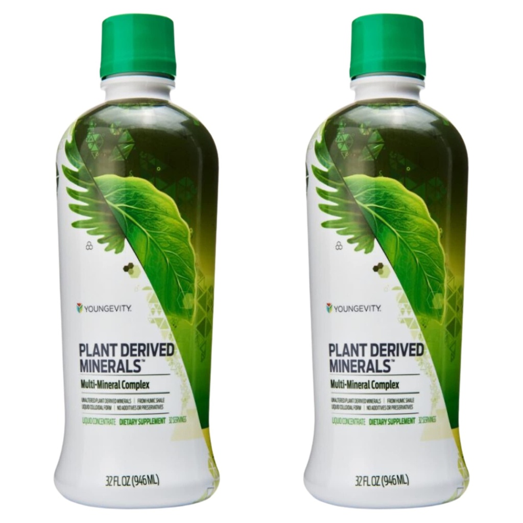 Minéraux liquides dérivés de la jeune plante - 77+ Minéraux naturels de traces non modifiés - 19 000mg Sols minéraux de la plante - Forme colloïdale Shale humique - (32 oz Pack de 2)