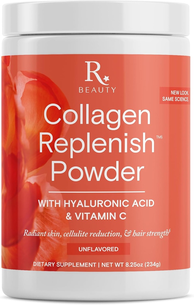 Réserve Beauté Collagène Reremplir la poudre - Collagène sans goût pour la peau radiante et la croissance des cheveux - Mélange facilement en liquide ou en smoothie - 8.25 oz
