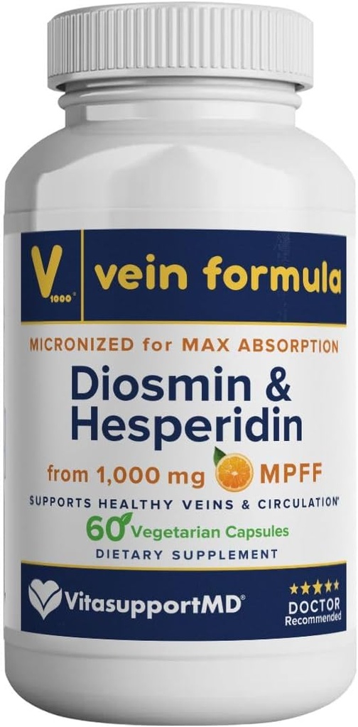 Vein Formula - Diosmin Hesperidin 1000 mg from MPFF, 60 Capsules, Blood Circulation and Leg Vein Supplements, Micronized Bioflavonoids for Vein Health