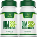 DIM SGS + - Hormone + Detox,Encourage le métabolisme normal d'estrogène,Hormone Balance, Suppléments d'acné hormonal, Soutien à la ménopause,Aide le contrôle de l'appétit,Promousses de désintoxication(2 packs)
