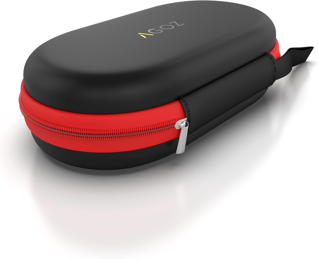 AGOZ Asthma Inhaler Médicament Case de voyage Couverture de poche, porte-inhalateur avec fermeture à glissière et sangle de poignet (noir/rouge)