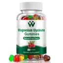 Magnésium Glycinat Gommies 400 Mg, Magnésium Gommies sans sucre pour les enfants et les adultes avec L-Thréonate, Calcium et Vitamines B6+D3, 80 Comte Magnésium Glycinat Gommy Fruits mélangés