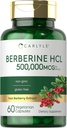 Carlyle Berberine HCL Supplément: 500 000 mcg.60 Capsules.