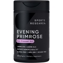 Sports Research® Huile de Primrose 1300mg, 120 Capsules - 10% GLA, pressé à froid, sans gluten et sans soja
