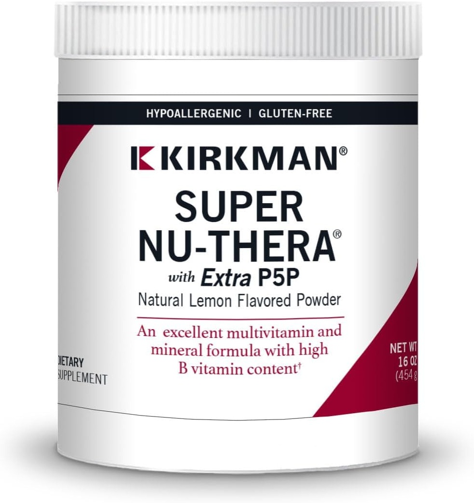 Kirkman Super Nu-Thera® with 25 mg P-5-P Powder - New, Improved Formula! | 454 gm/16 oz | Multi Vitamin