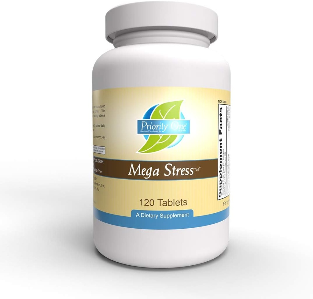 Priorité 1 Vitamines Mega Stress 120 Comprimés - Complexe Vitamine B avec les avantages de l'adrénaline
