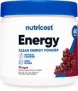 Poudre Nutricost Energy Drink (Grape) (60 portions) - Supplément de préparation avec des arômes naturels - Non-OGM, sans gluten