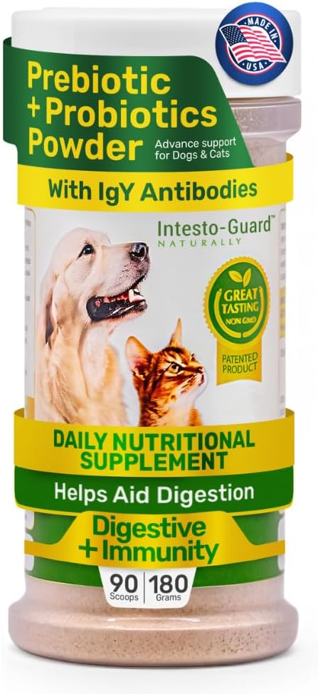 Probiotiques en poudre pour chiens et chats Bowel Soutien digestif immunitaire Gut Flora Nutrition Immunity (90 Scoop Pack 1)