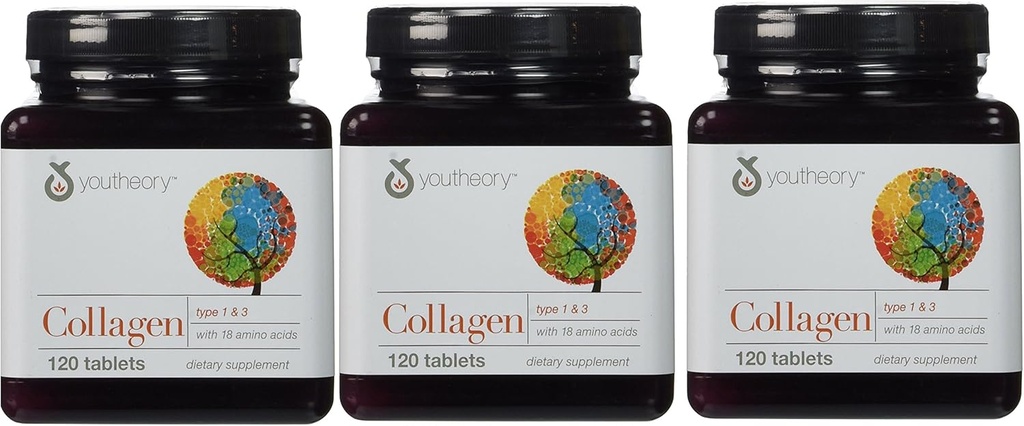 YouTheory Collagen, type 1 et 3, 120 comprimés (emballage de 3)