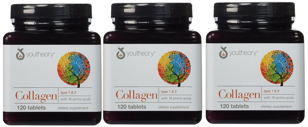 YouTheory Collagen, type 1 et 3, 120 comprimés (emballage de 3)