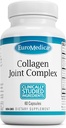 Complexe mixte EuroMedica Collagène - Supplément de collagène pour le soutien sanitaire conjoint - Supplément alimentaire avec extrait de Boswellia et collagène de type II - Soutien du dos et du genou inférieur - 60 capsules