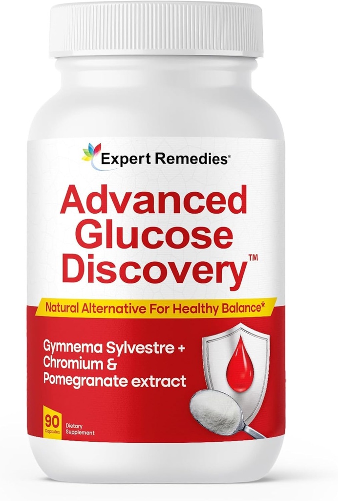 Découverte avancée de glucose pour les observateurs de sucre, avec Gymnema Sylvestre, supplément de grenade breveté, Crominex 3+, pour le bien-être du métabolisme du glucose - Toutes naturelles, non-OGM - 90 capsules végétaliennes