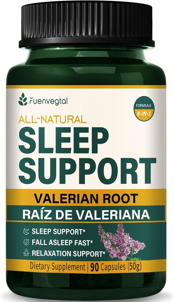 Extrait de racine valerian Capsules de soutien de sommeil, supplément de fleur de passion pour mieux dormir, asleep d'automne rapide et détente. Pastillas de Valeriana y Pasiflora para Dormir Profundamente. 90 Compte