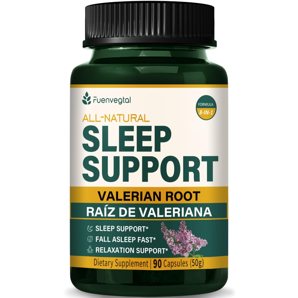 Extrait de racine valerian Capsules de soutien de sommeil, supplément de fleur de passion pour mieux dormir, asleep d'automne rapide et détente. Pastillas de Valeriana y Pasiflora para Dormir Profundamente. 90 Compte