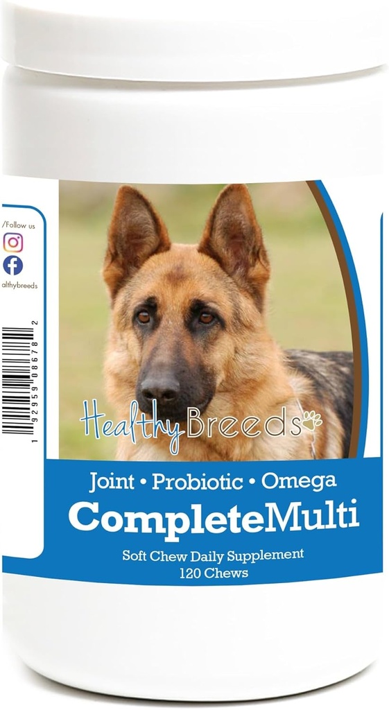 Breeds Santé Berger Allemand Tout en une Multivitamine Soft Chew 120 Comte