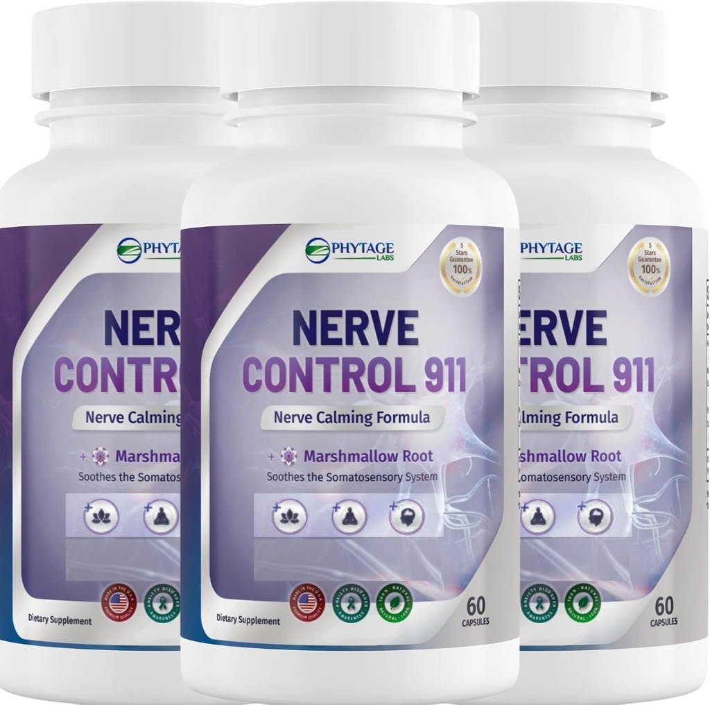 Nerve Control 911 - Supplément santé naturel à base de plantes Nerve - 3 Pack