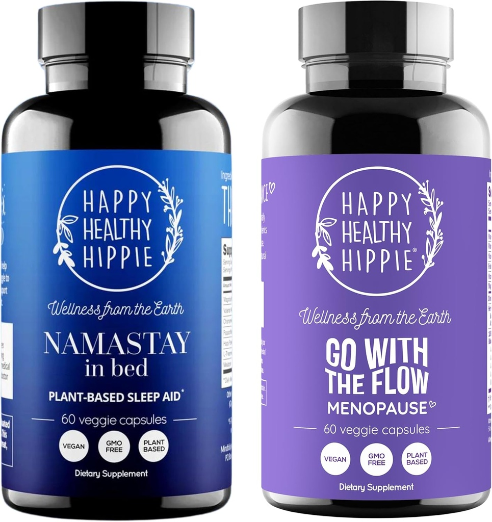 Happy Healthy Hippie Go with The Flow Ménopause Support & Supplément de sommeil naturel