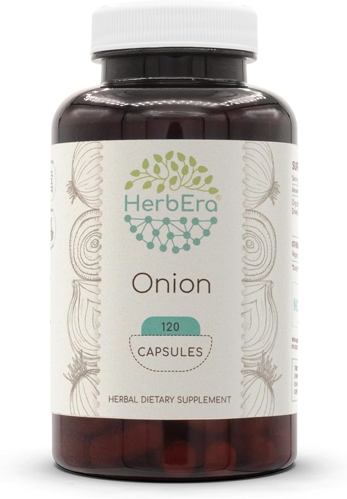 HerbEra Oignon 120 Capsules, 500 mg, Oignon (Allium Cepa) Bulbe séchée (120 Capsules)