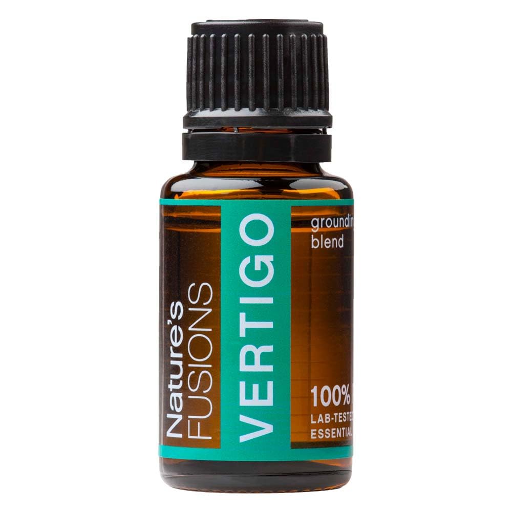 Nature's Fusions Vertigo Relief, Ginger Oil Relief Nausea Essential Oil Blends (15ml) - Relief de maladie à mouvement rapide, soulagement de la maladie du matin, soulagement des vertiges, et médicaments contre le vertige avec menthe poivrée