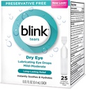 Blink Larmes Lubrifiant gouttes oculaires doux-modéré oeil sec .01 Fl Oz 25 Compte