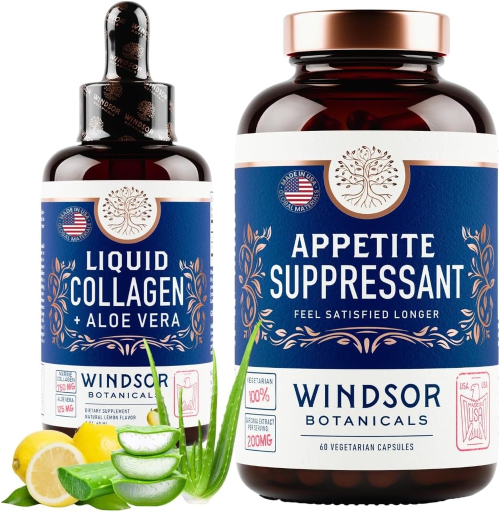 BOTANIQUES WINDSOR Appétit Suppresseur et liquide Collagène Marine Diet and Beauty Bundle