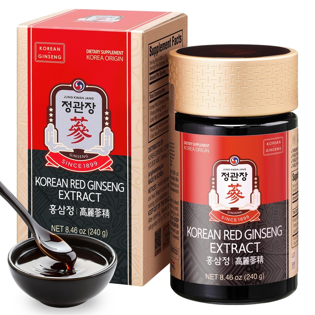 CheongKwanJang [Extrait de Ginseng Panax rouge coréen extra-fort, boost énergétique, performance, système immunitaire boost, étamine, circulation sanguine et soutien de la santé mentale, mémoire, productivité - 240g