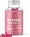 Biotin 10000mcg Gommies by Sweetheart Beauty - Gommies Biotin pour la peau et les ongles des cheveux pour les femmes, les hommes et les enfants - Vitamine capillaire Gommy - Vegan, non-OGM, 60 Biotine Chewables pour une croissance plus rapide des cheveux