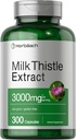 Horbäach Lait Thistle Supplément $ 3000mg $ 300 Capsules $ Extrait d'herbe $ Non-OGM, sans gluten